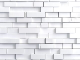 Abstract white background featuring a brick shadow texture 3D geometric design with a sleek clean white surface Vector representation of an interior wall panel pattern