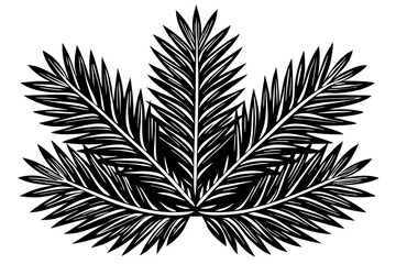 Sticker - Black and white leaf