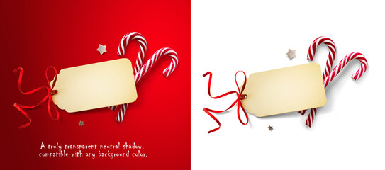 Wall Mural - design elements for christmas background. blank greeting card and festive christmas candies, transpa