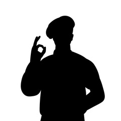 Poster - chef portrait black silhouette vector