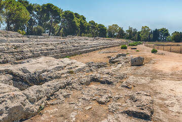 Sticker - Ruins inside the Archaelogical Park of Syracuse, Sicily, Italy