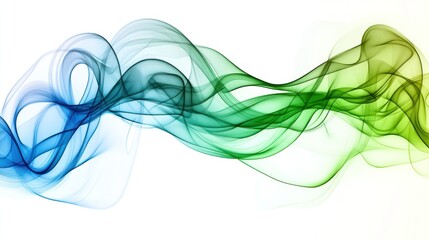 Wall Mural - abstract flowing waves in blue and green hues, creating a sense of motion and fluidity.