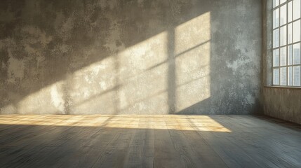 An empty room bathed in natural light provides a versatile texture background perfect for creative design.