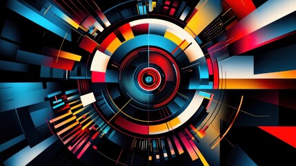 Wall Mural - abstract digital design featuring vibrant colors and geometric shapes.