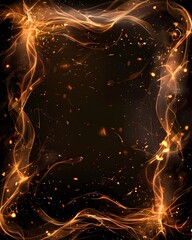 Poster - Ethereal Glowing Light Strands Forming Magical Fantasy Frame for