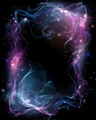 Poster - Mesmerizing Ethereal Frame of Glowing Twisting Strands of Light for Fantasy Concept