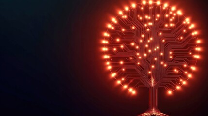Aufkleber - The Intersection of Technology and Nature A Glowing Circuit Tree