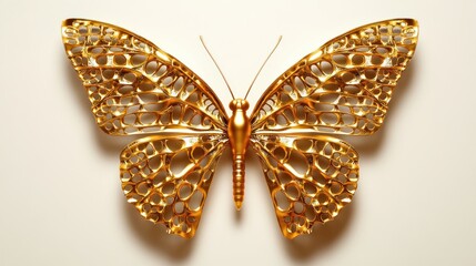 Aufkleber - Elegant golden butterfly art piece for home decor and design inspirations