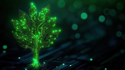 Poster - Digital Tree Symbolizing Technology and Nature Integration