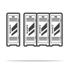 Wall Mural - Locker cabinets icon transparent vector isolated