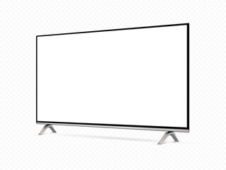 Wall Mural - realistic blank flat screen tv mockup from angled view