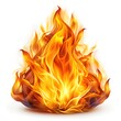 © Malik - Bright and dynamic fire flames and white background cut out