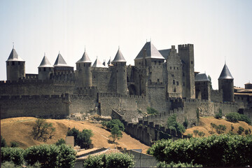 Carcassonne, France: historic walls of the medieval city