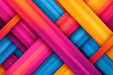 Poster - Abstract geometric pattern with colorful stripes intersecting, representing energy, movement, and modern design.