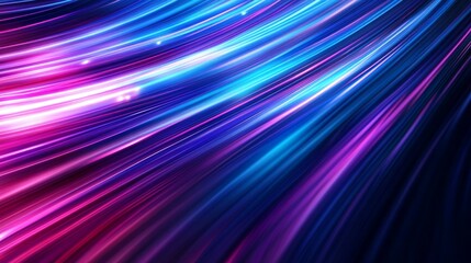 Canvas Print - Abstract gradient blue and purple motion blur with slanted lines, symbolizing speed, energy, movement, technology, and dynamism.