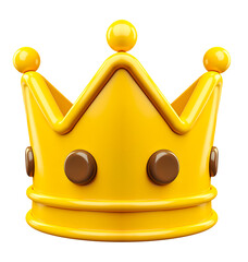 3D cartoon style plastic glossy crown. minimal 3d icon