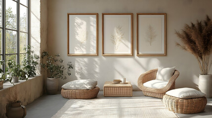 Poster - Cozy interior featuring natural elements and minimalist decor.