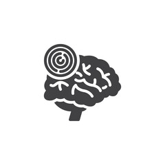 Wall Mural - Spiral inside a brain vector icon