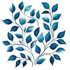 Wall Mural - Beautiful blue leaves design, ideal for nature themes, fabric, or decoration. Perfect for adding a serene touch to any project.