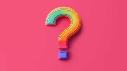 Canvas Print - colorful abstract question mark, vibrant hues blend seamlessly, symbolizing curiosity and creativity