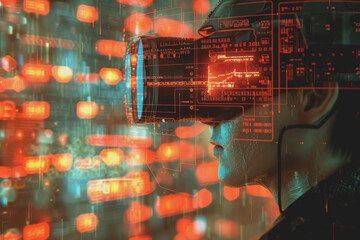 Computer programming code scripts augmented reality hologram.