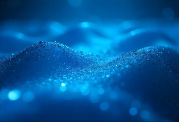 close up blue wave pattern with bokeh create with ai