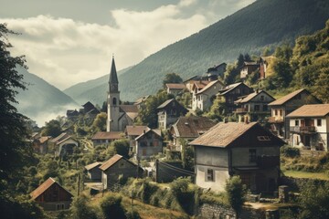 Canvas Print - Villages scenery architecture outdoors building.