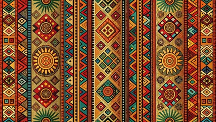 Vertical background with tribal patterns and symbols, tribal, ethnic, tradition, culture, abstract, texture, design