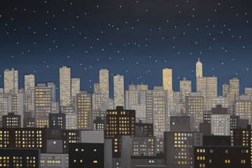 Canvas Print - Cityscape night architecture metropolis.