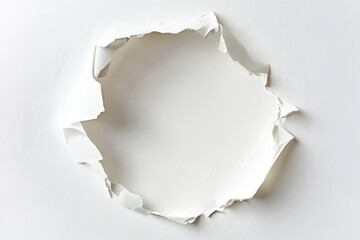 Cricle hole in white paper background design space.