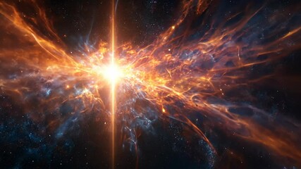 Wall Mural - A bright star explodes in a cosmic explosion, creating a dazzling display of light and energy