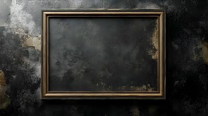 Canvas Print - A vintage frame on a textured dark background, empty for display.