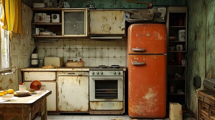 Wall Mural - old kitchen stove