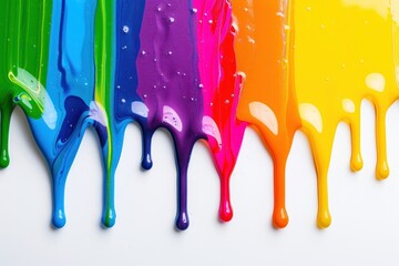 Canvas Print - Vibrant dripping colorful paint art