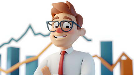 Poster - Broker in stock market 3D