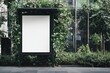 © anzodesign - Blank billboard mockup designed for advertising at a bus stop surrounded by greenery