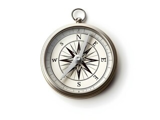 Wall Mural - Vintage Compass Icon Symbolizing Guidance and Direction on White Background