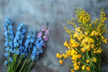 Canvas Print - Vibrant Floral Arrangement on a Textured Background