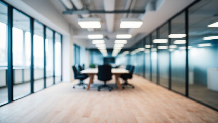 Wall Mural - blurred image of modern office interior with bokeh lights.