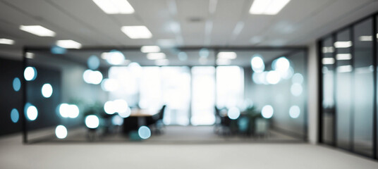 Wall Mural - blurred image of modern office interior with bokeh lights.