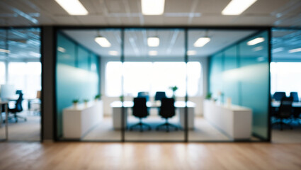 Wall Mural - blurred image of modern office interior with bokeh lights.