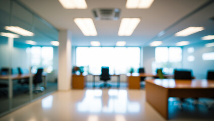 Wall Mural - blurred image of modern office interior with bokeh lights.