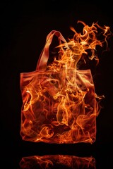 Sticker - Photo of bag flame fire accessories.