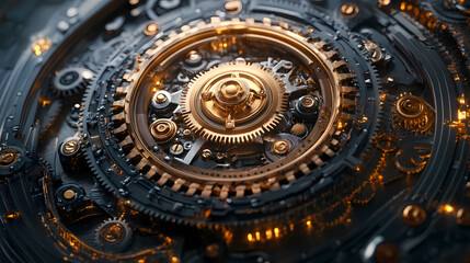 clock gear background and abstract . 3d, rendering, illustration