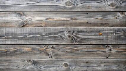 Weathered Gray Wooden Planks A Rustic Background Texture with Horizontal Grain, Knots, and Natural Variations