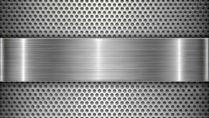 Metallic Surface with Brushed Steel and Perforated Sheet