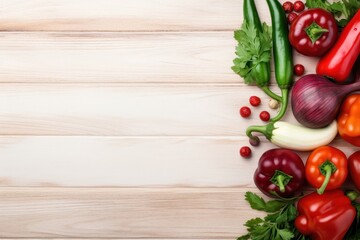 Poster - Organic food wood backgrounds copy space.