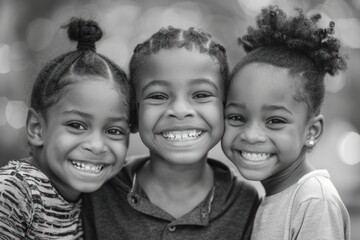 Wall Mural - Smiling black kids photo photography portrait.