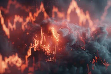 Wall Mural - the image is a computer generated image of a fire with a lot of smoke and fire