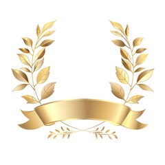 Wall Mural - gradient ribbon gold laurel accessories chandelier accessory.